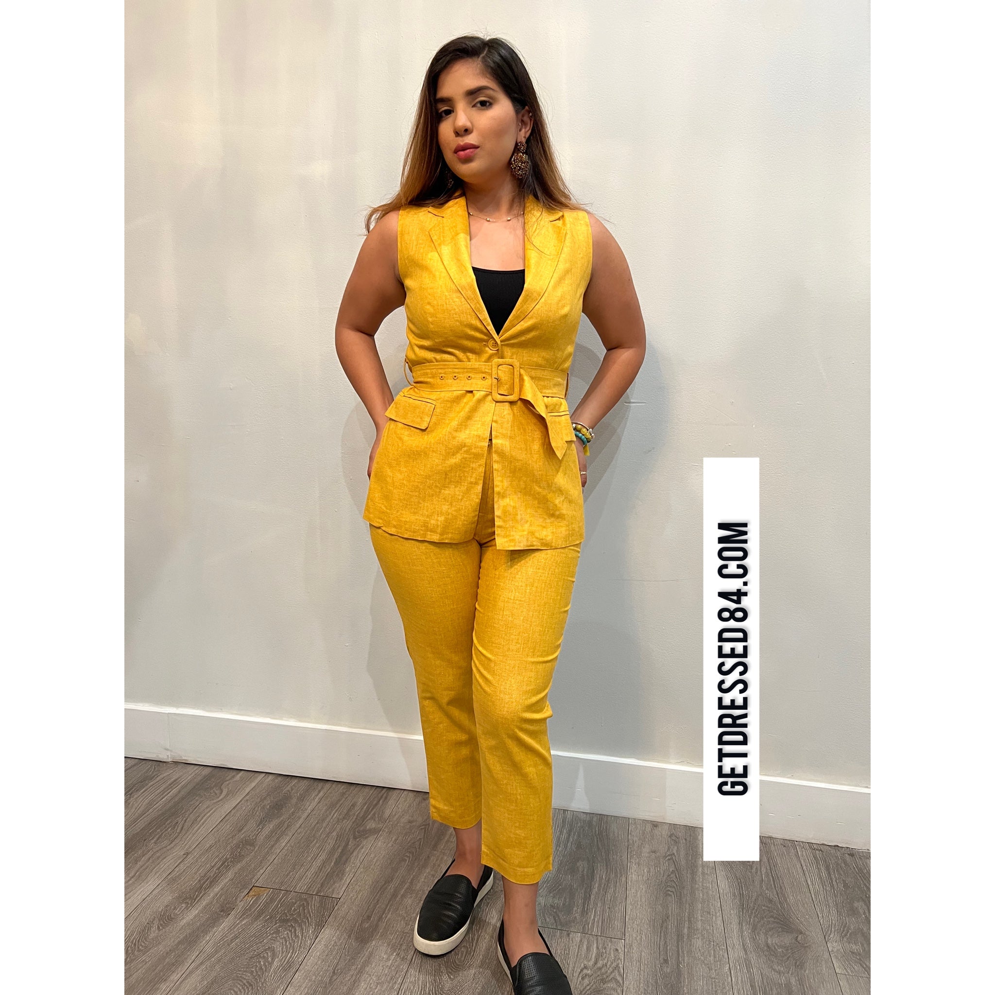 Linen Sun Flower Vest Top