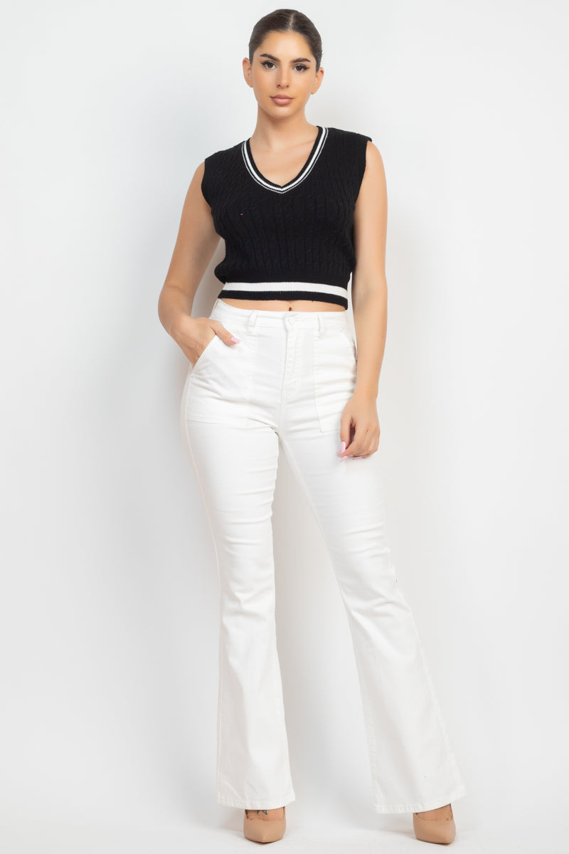 White Bell Bottom Denim Jeans