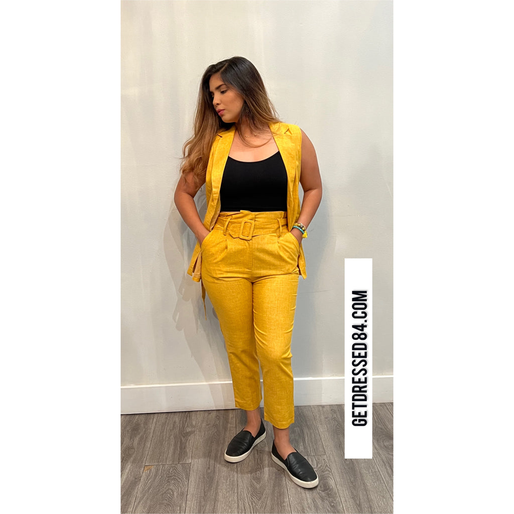 Linen Sun Flower Vest Top