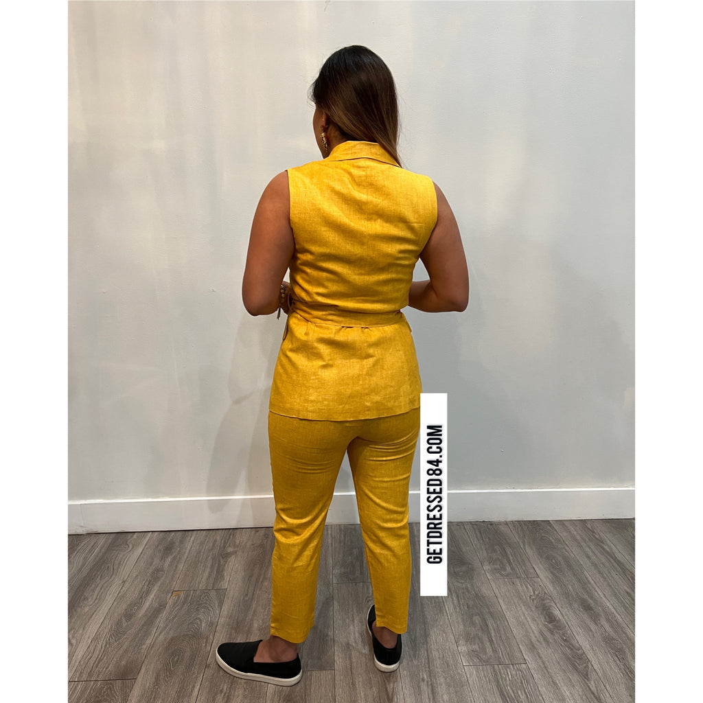 Linen Sun Flower Vest Top