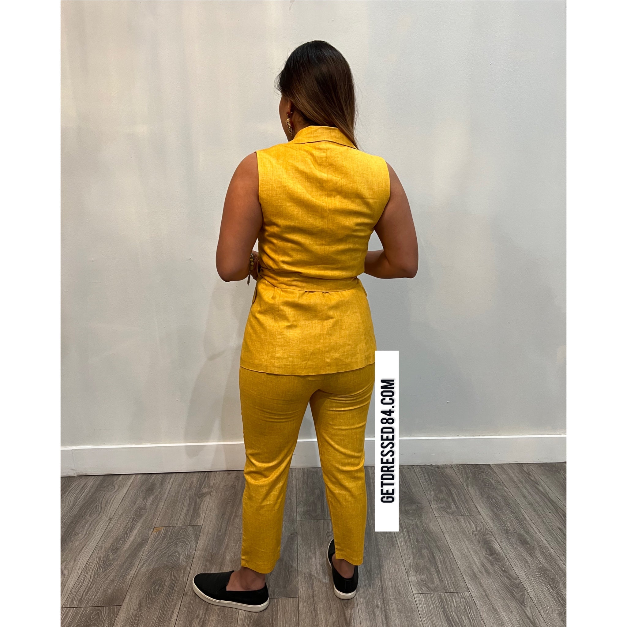 Linen Sun Flower Vest Top