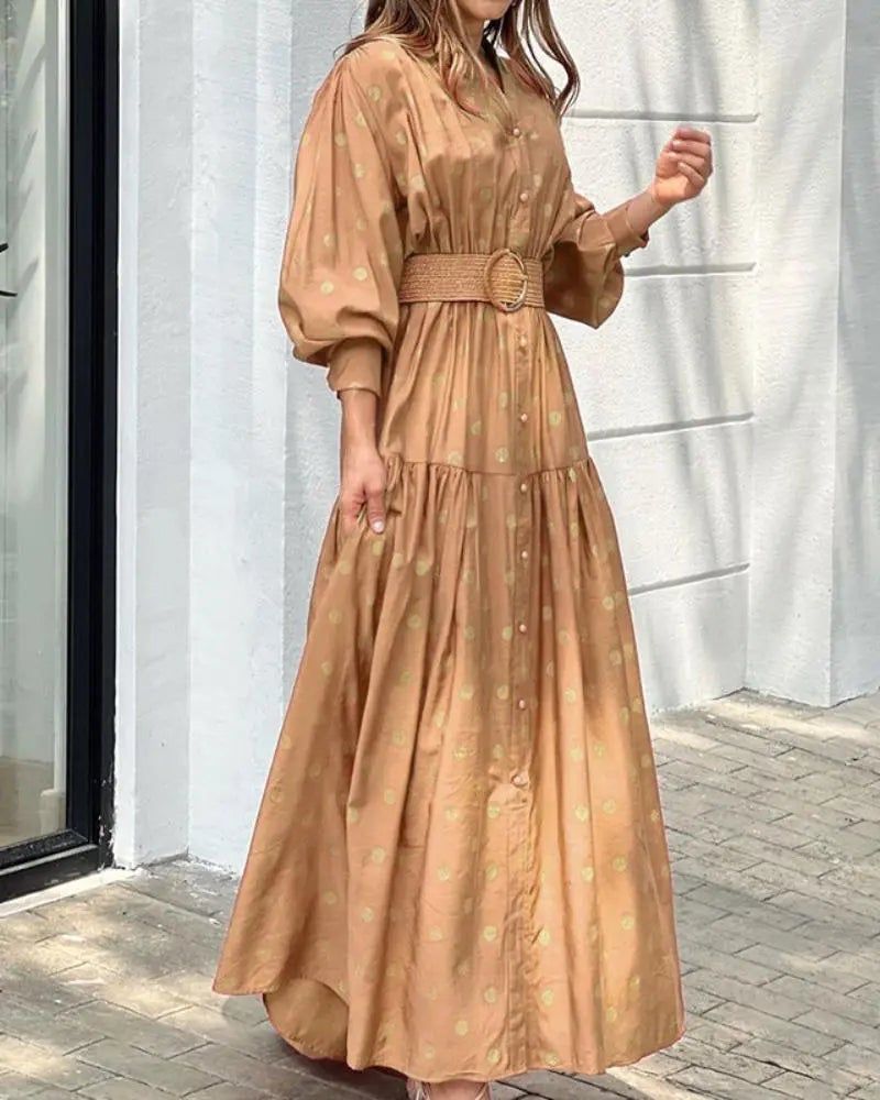 Women's Boho Chic Long Sleeve Maxi Dress