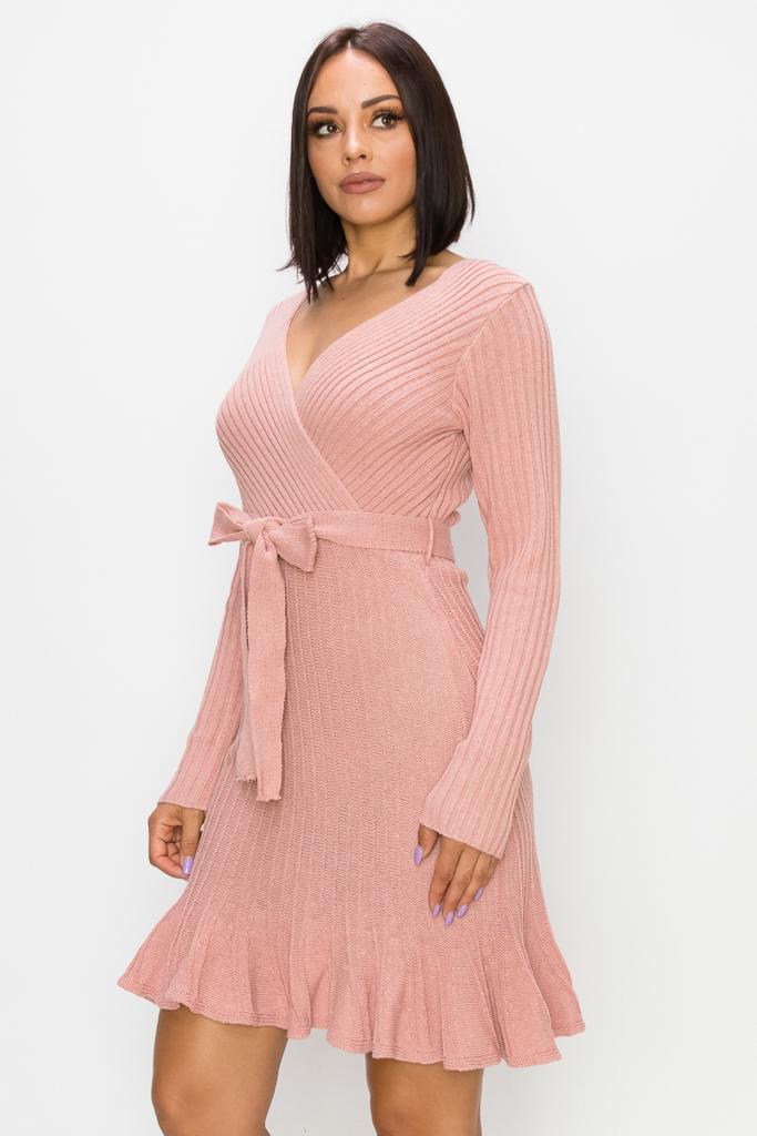 Pink Sweater Dress