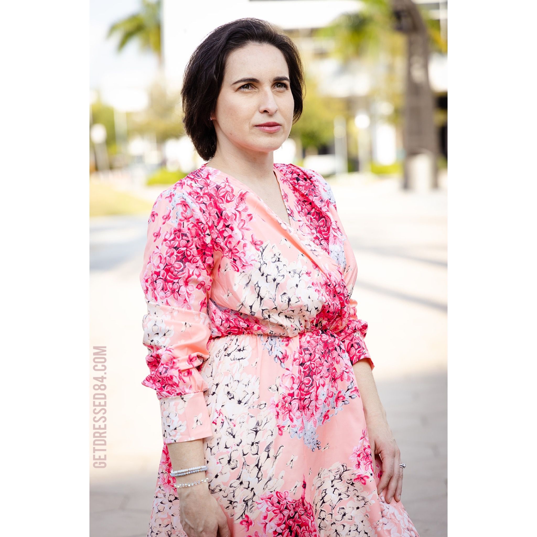 Women Boho Floral Printed V Neck Maxi Dress